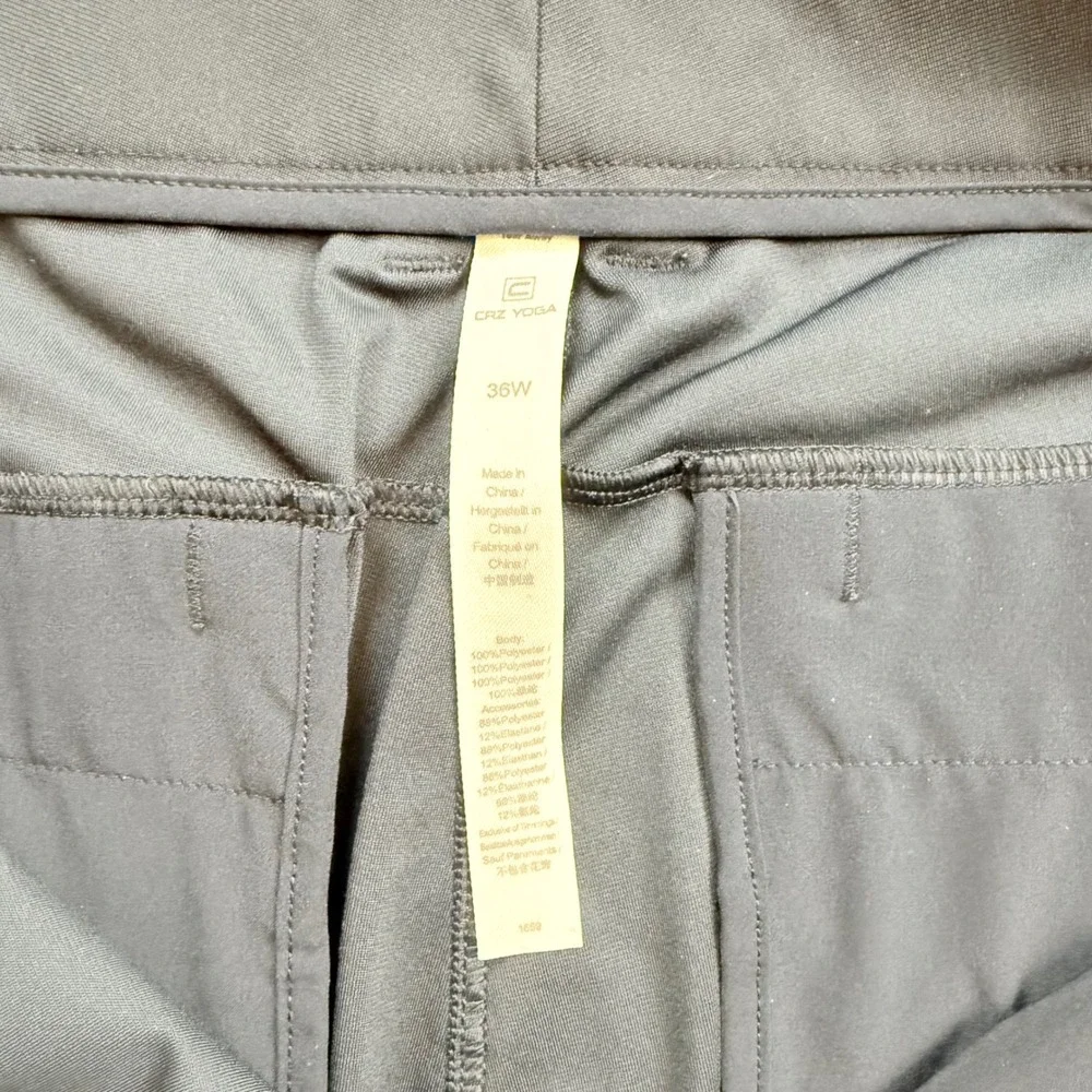CRZ‎ YOGA Mens Golf Pants 36W Gray Technical Stretch Trousers Lightweight 1699